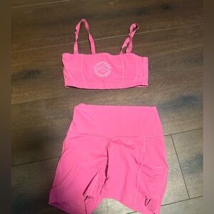 GYMSHARK hot pink workout set perfect condition